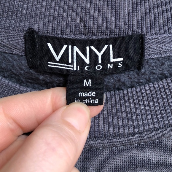 Vinyl Icons Limoncello Graphic Print Crewneck Sweatshirt Oversized Crop Women M - Picture 4 of 9